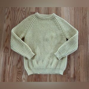 Buttercream Yellow 100% Wool Knit Sweater-Large